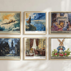 My Uncle Oswald Literary Art Print by Roald Dahl – square print in a six-frame gallery wall