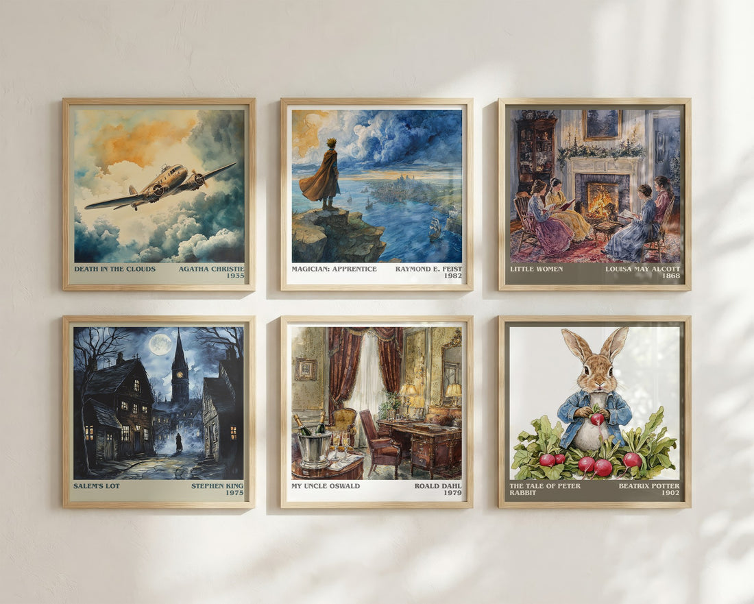 My Uncle Oswald Literary Art Print by Roald Dahl – square print in a six-frame gallery wall