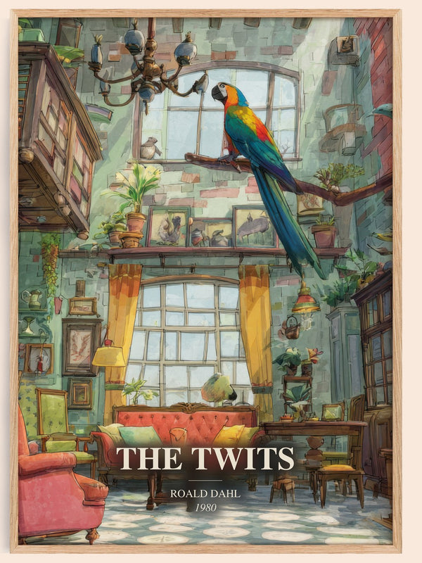 The Twits watercolour book poster by Roald Dahl – framed literary art print