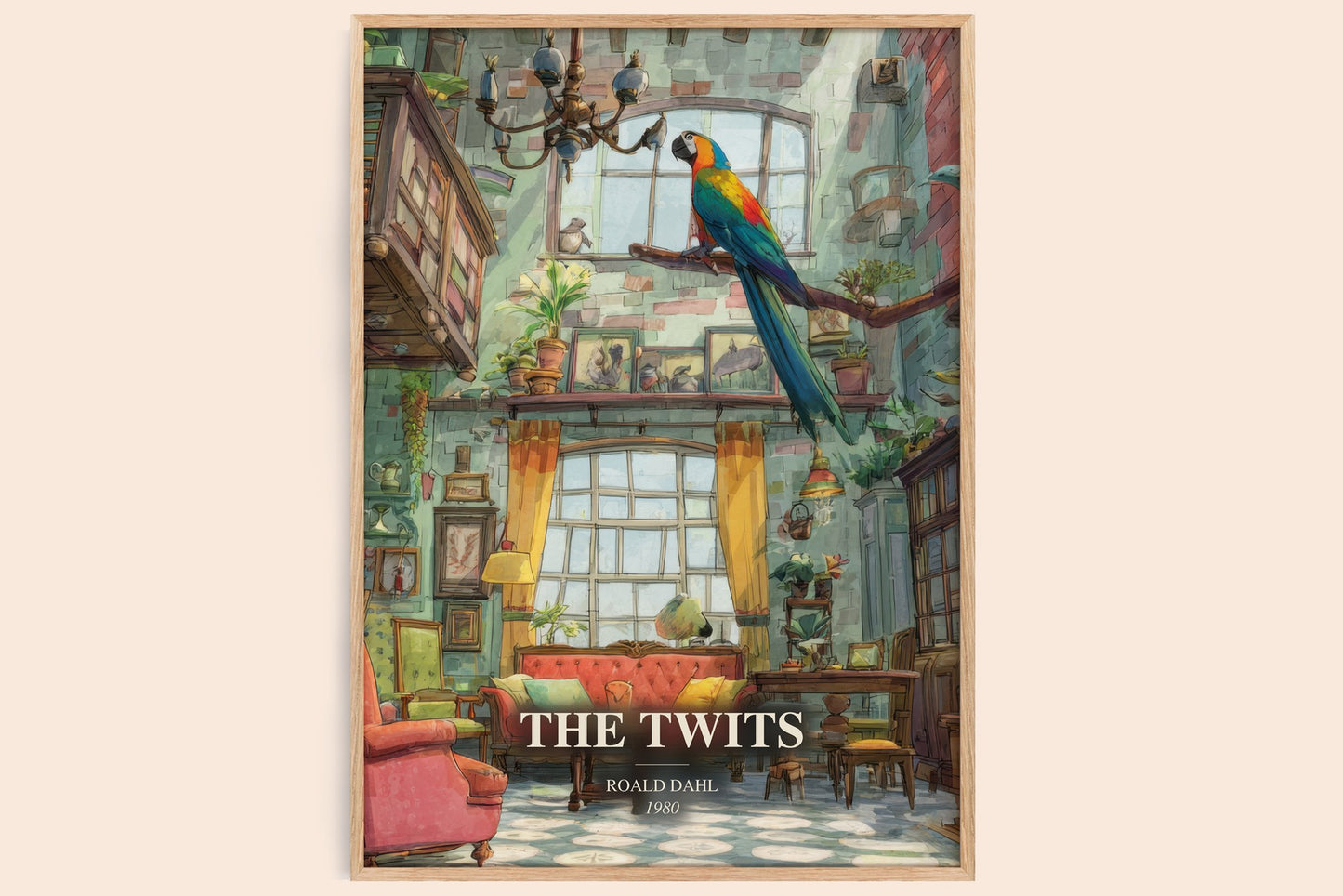 The Twits watercolour book poster by Roald Dahl – framed literary art print