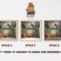The Twits Literary Art Print by Roald Dahl – Style X, Y and Z square prints side by side – choose your finish