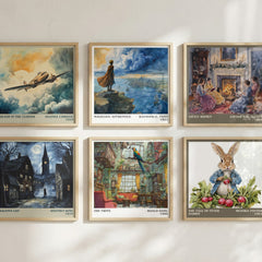The Twits Literary Art Print by Roald Dahl – square print in a six-frame gallery wall