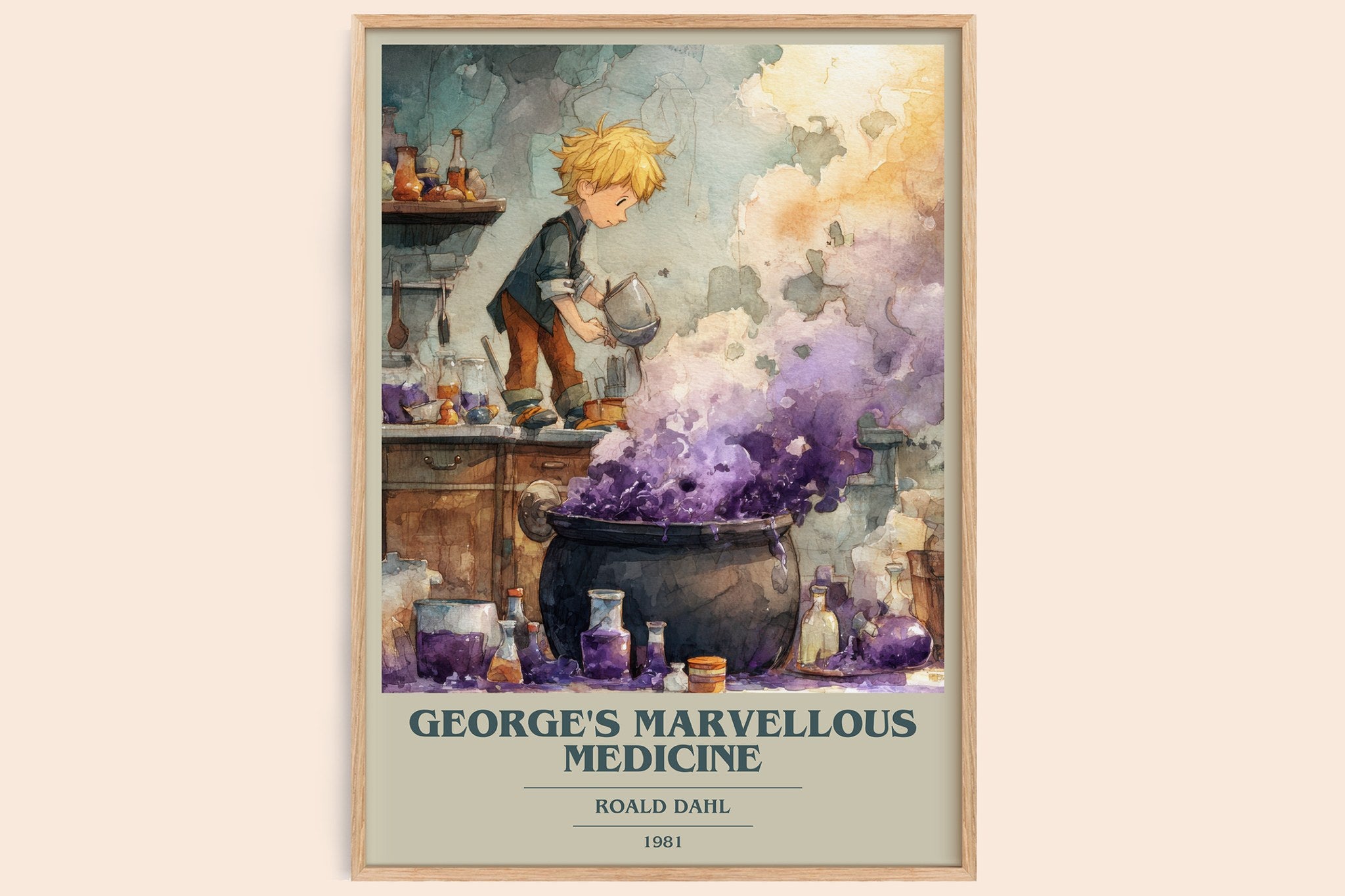 George's Marvellous Medicine Book Cover Poster by Roald Dahl