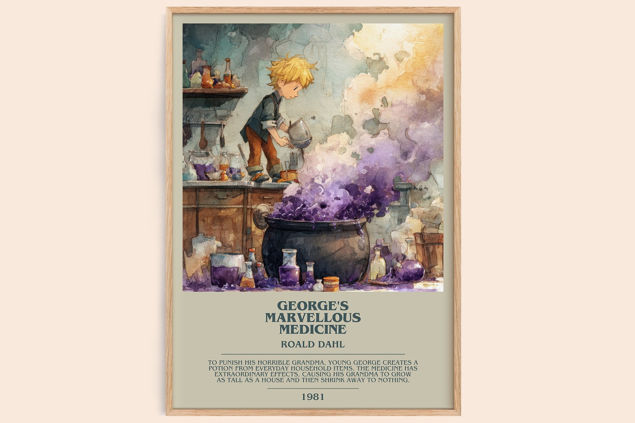 George's Marvellous Medicine Bookish Wall Art by Roald Dahl