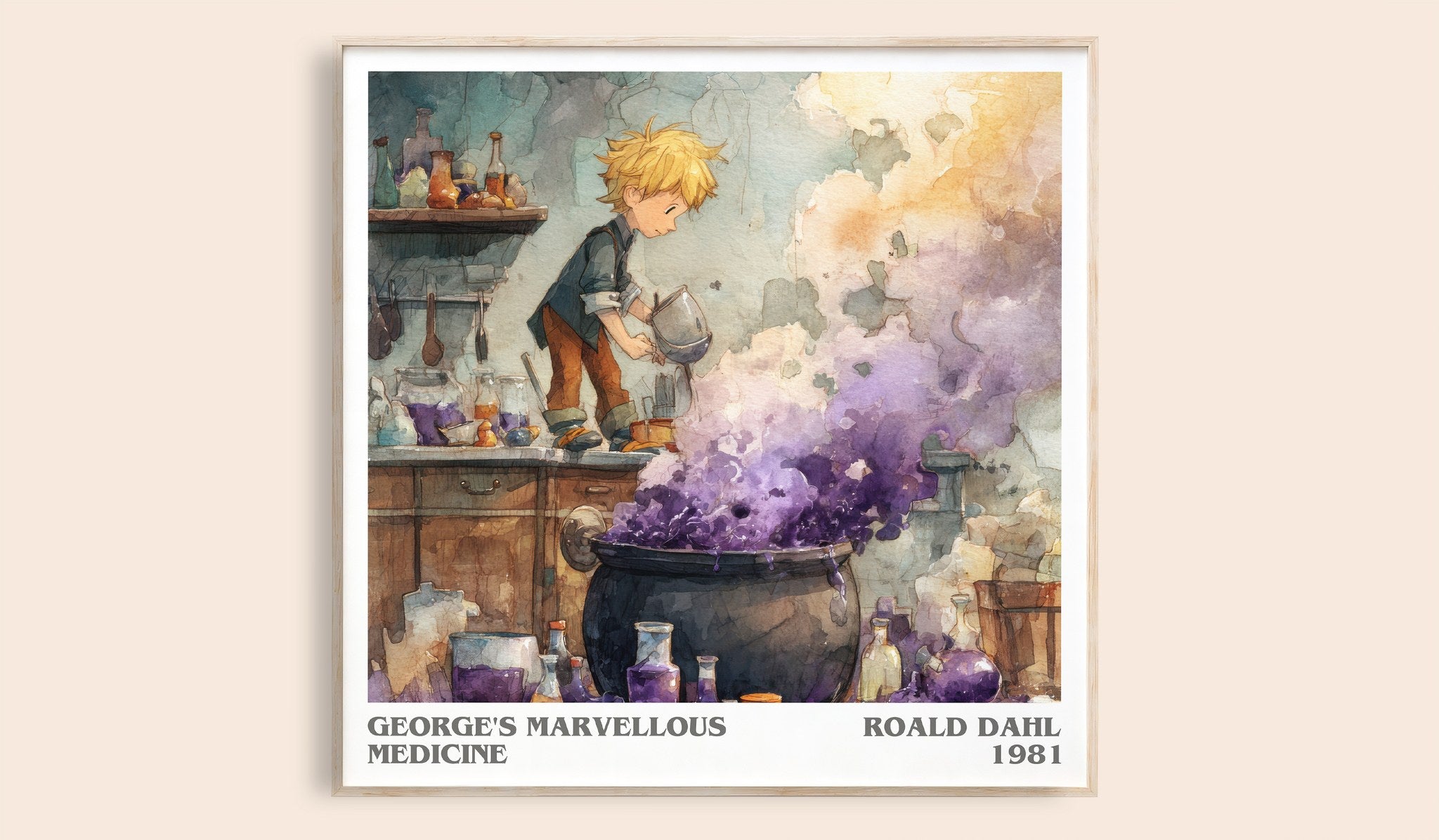 George's Marvellous Medicine Literary Art Print by Roald Dahl