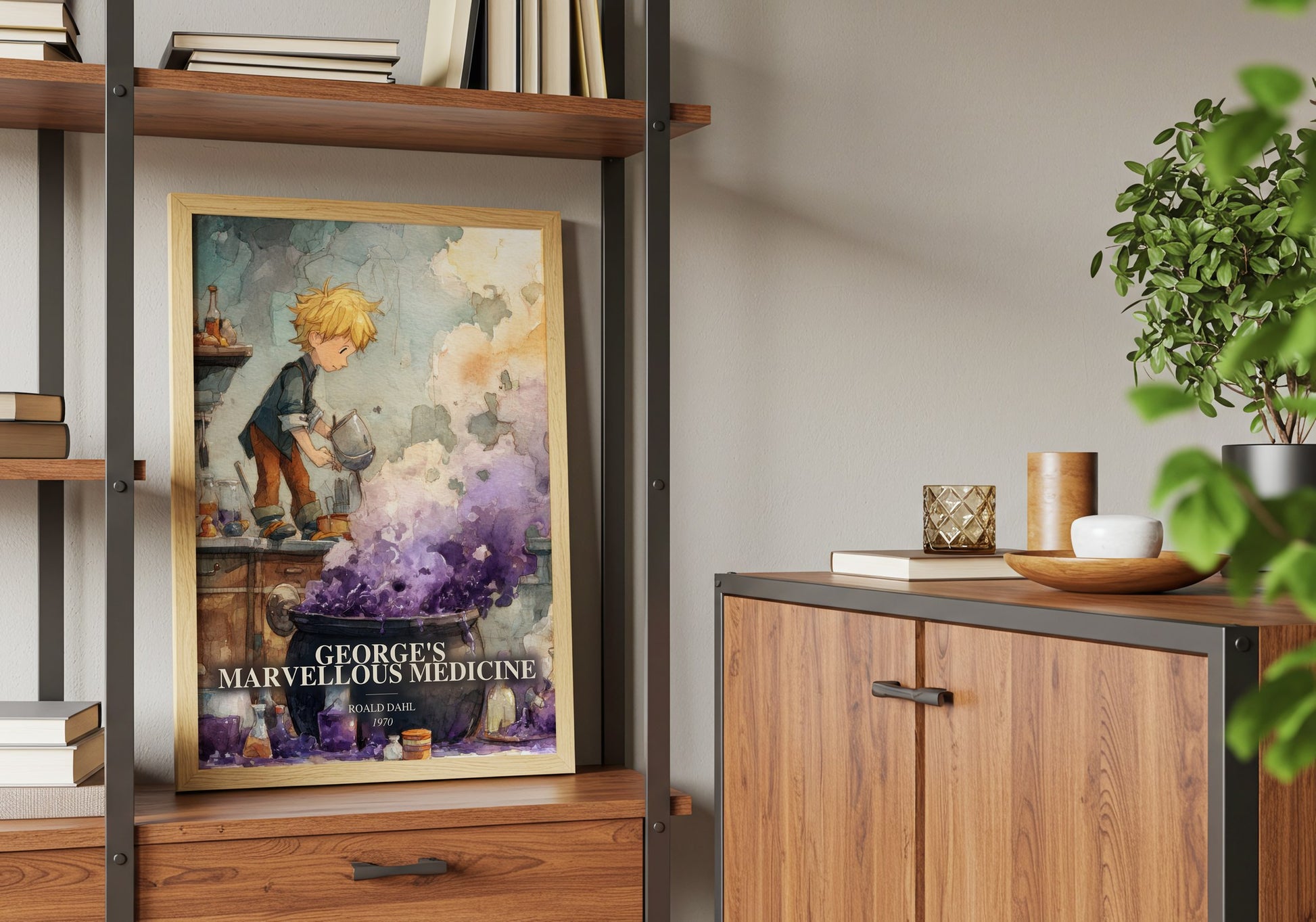 George'S Marvellous Medicine book watercolour illustration paper finish options – matte satin gloss