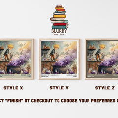 George's Marvellous Medicine Literary Art Print by Roald Dahl – Style X, Y and Z square prints side by side – choose your finish