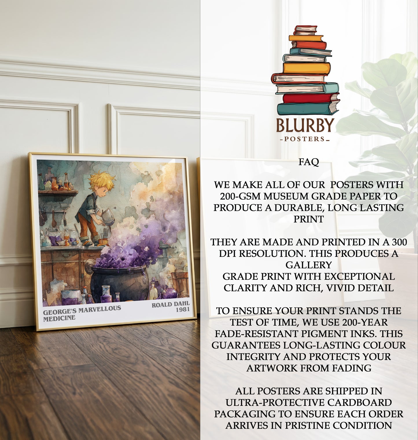 George's Marvellous Medicine by Roald Dahl | Square Bookish Poster | Inspired Fan Art Print | Free Delivery