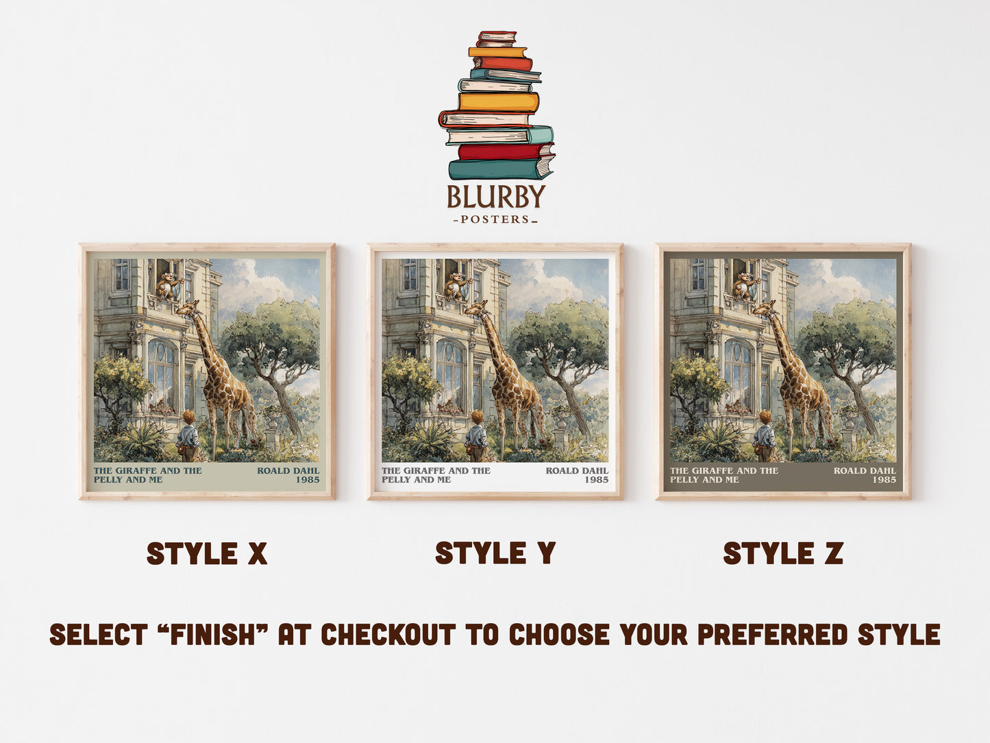 The Giraffe And The Pelly And Me by Roald Dahl | Square Bookish Poster | Inspired Fan Art Print | Free Delivery