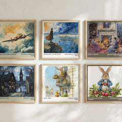 Esio Trot Literary Art Print by Roald Dahl – square print in a six-frame gallery wall