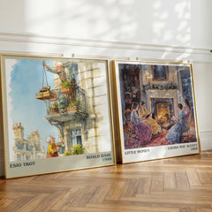Esio Trot Literary Art Print by Roald Dahl – large square framed print leaning against a wall