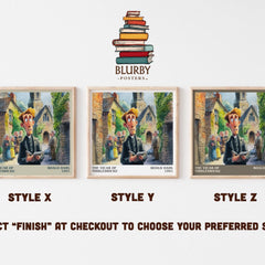 The Vicar of Nibbleswicke Literary Art Print by Roald Dahl – Style X, Y and Z square prints side by side – choose your finish