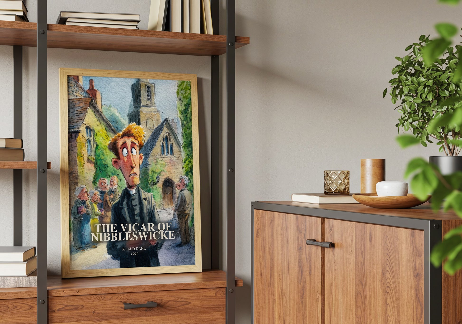 The Vicar Of Nibbleswicke book watercolour illustration paper finish options – matte satin gloss