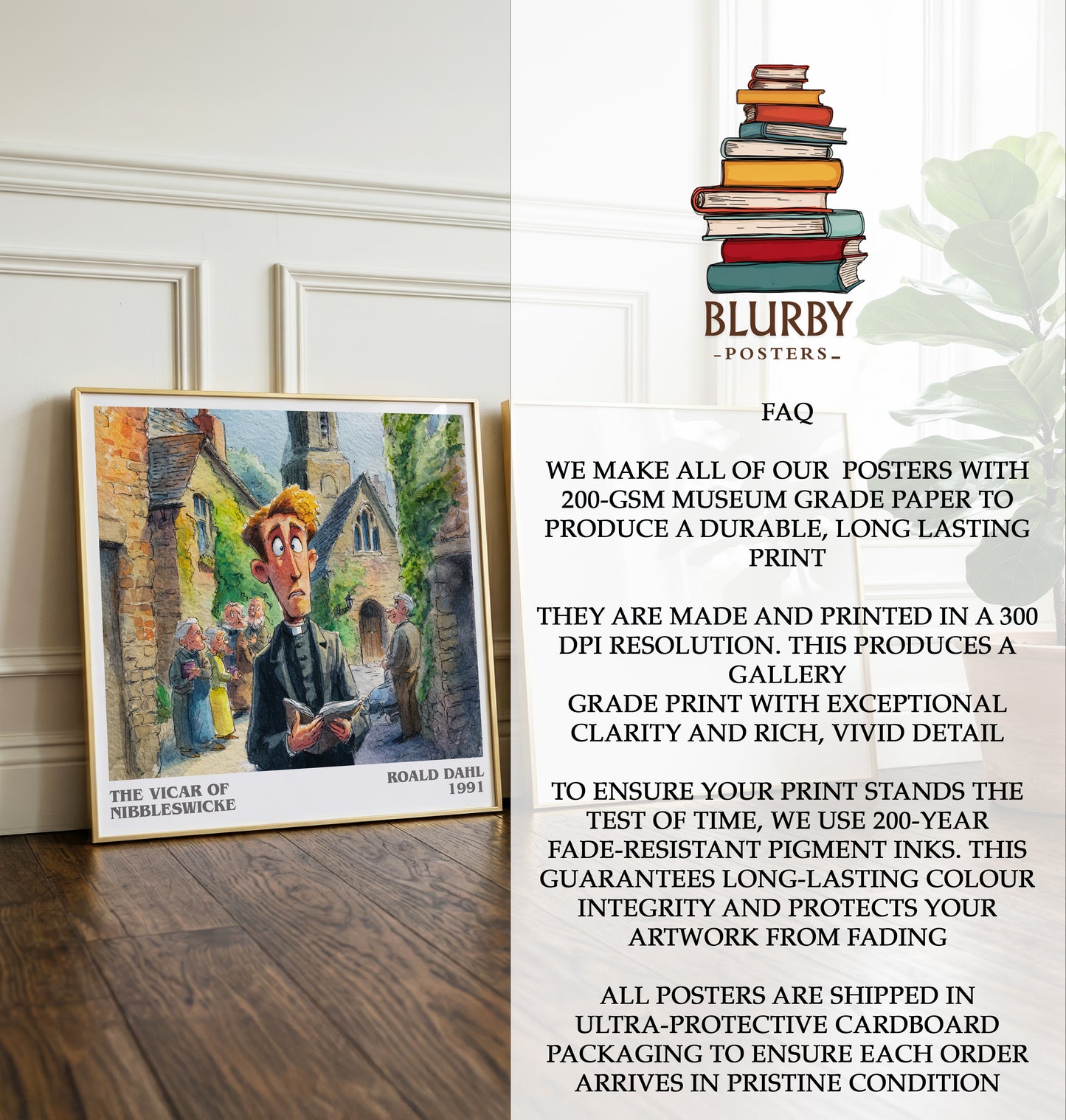 The Vicar Of Nibbleswicke by Roald Dahl | Square Bookish Poster | Inspired Fan Art Print | Free Delivery