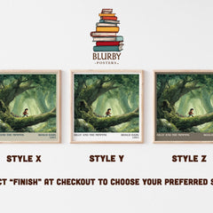 Billy and the Minpins Literary Art Print by Roald Dahl – Style X, Y and Z square prints side by side – choose your finish