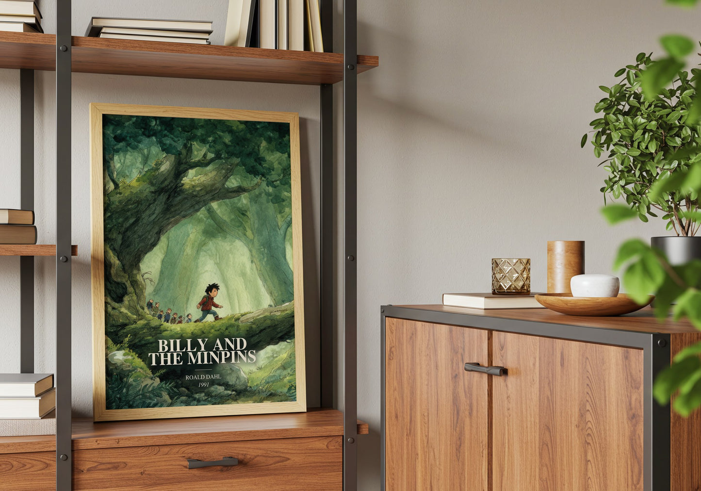 Billy And The Minpins book watercolour illustration paper finish options – matte satin gloss