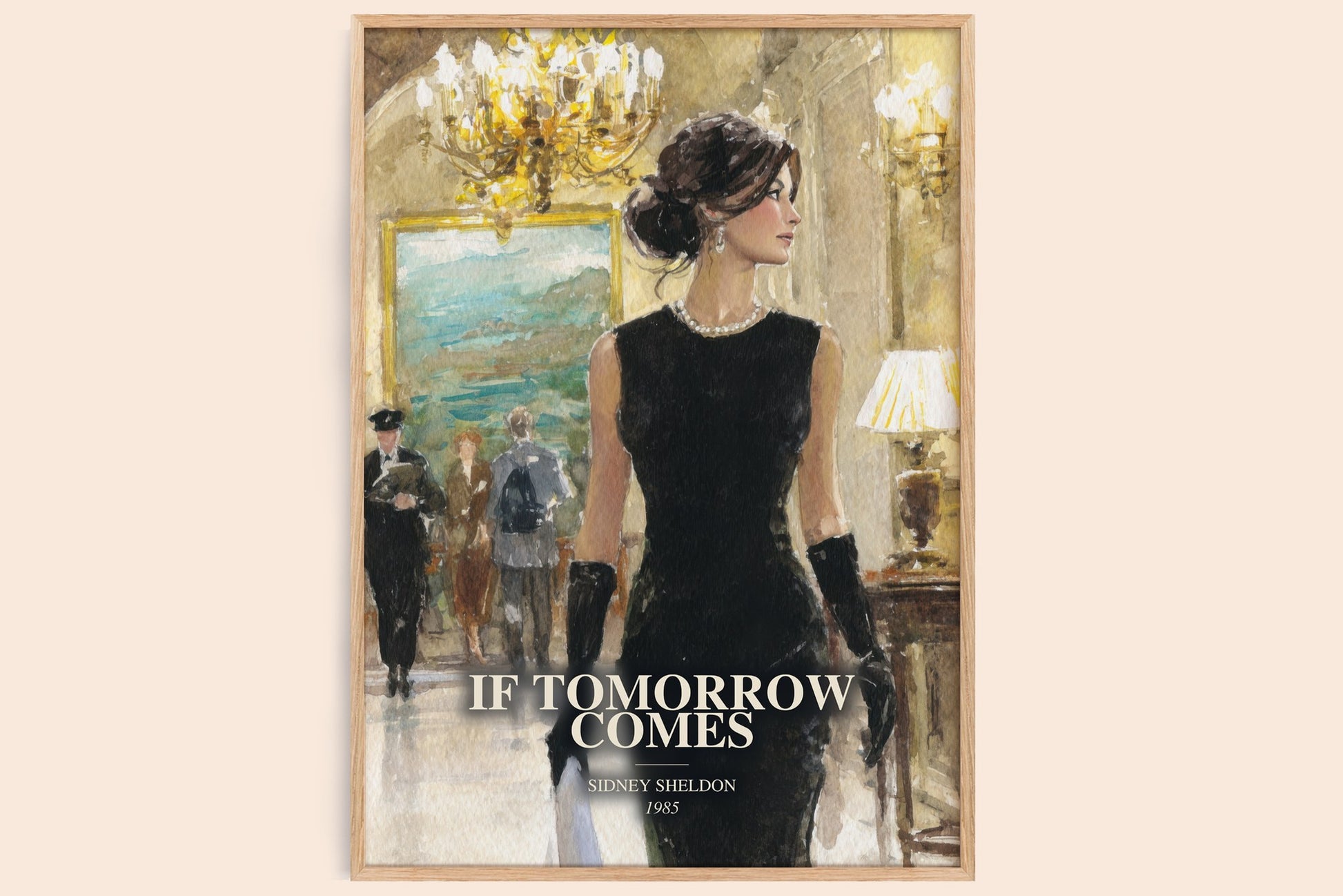 If Tomorrow Comes watercolour book poster by Sidney Sheldon – framed literary art print