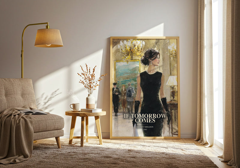 If Tomorrow Comes watercolour print in frame leaning in hallway – thriller wall art