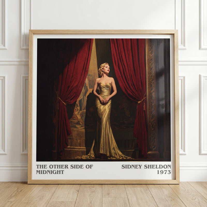 The Other Side of Midnight literary print in frame leaning in hallway – romance wall art