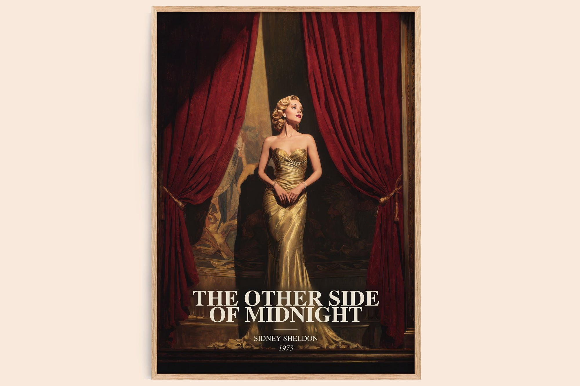 The Other Side Of Midnight watercolour book poster by Sidney Sheldon – framed literary art print