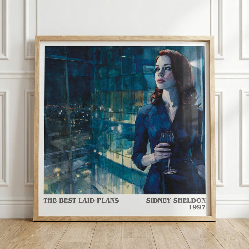 The Best Laid Plans literary print in frame leaning in hallway – contemporary fiction wall art