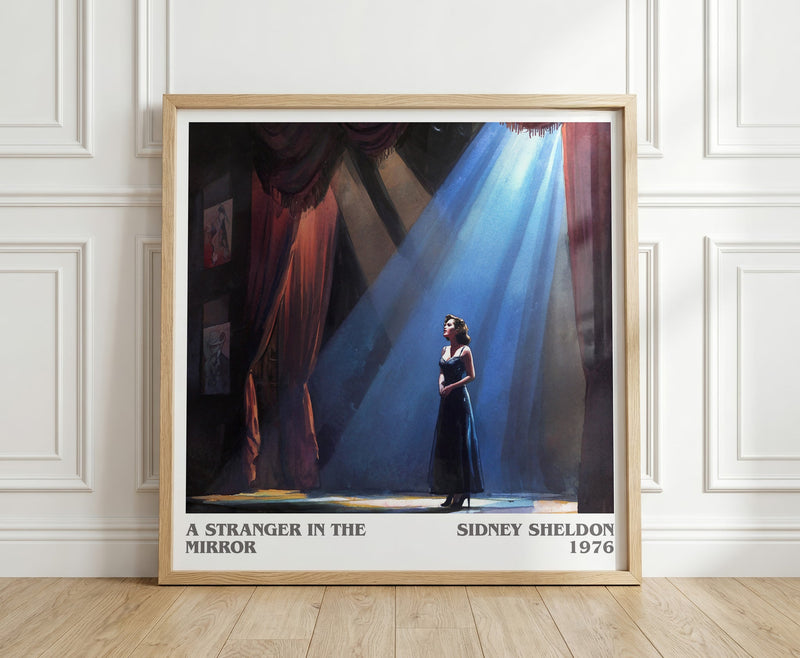 A Stranger in the Mirror literary print in frame leaning in hallway – romance wall art