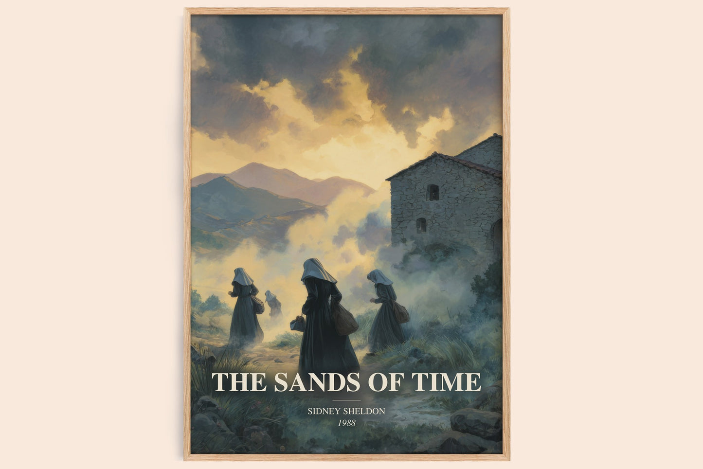 The Sands Of Time watercolour book poster by Sidney Sheldon – framed literary art print