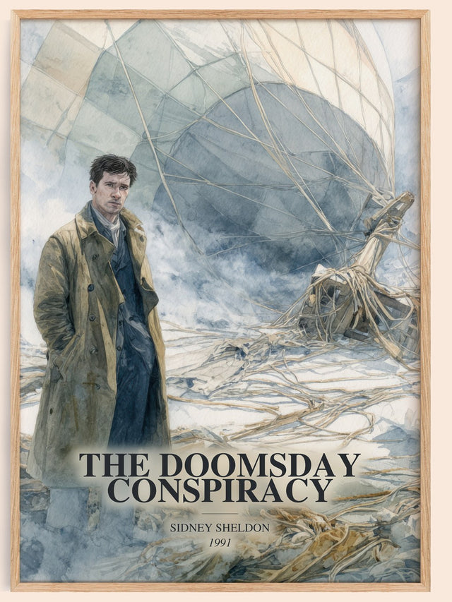 Doomsday Conspiracy Book Watercolour Illustration by Sidney Sheldon