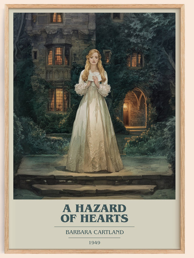 A Hazard of Hearts Book Cover Poster by Barbara Cartland