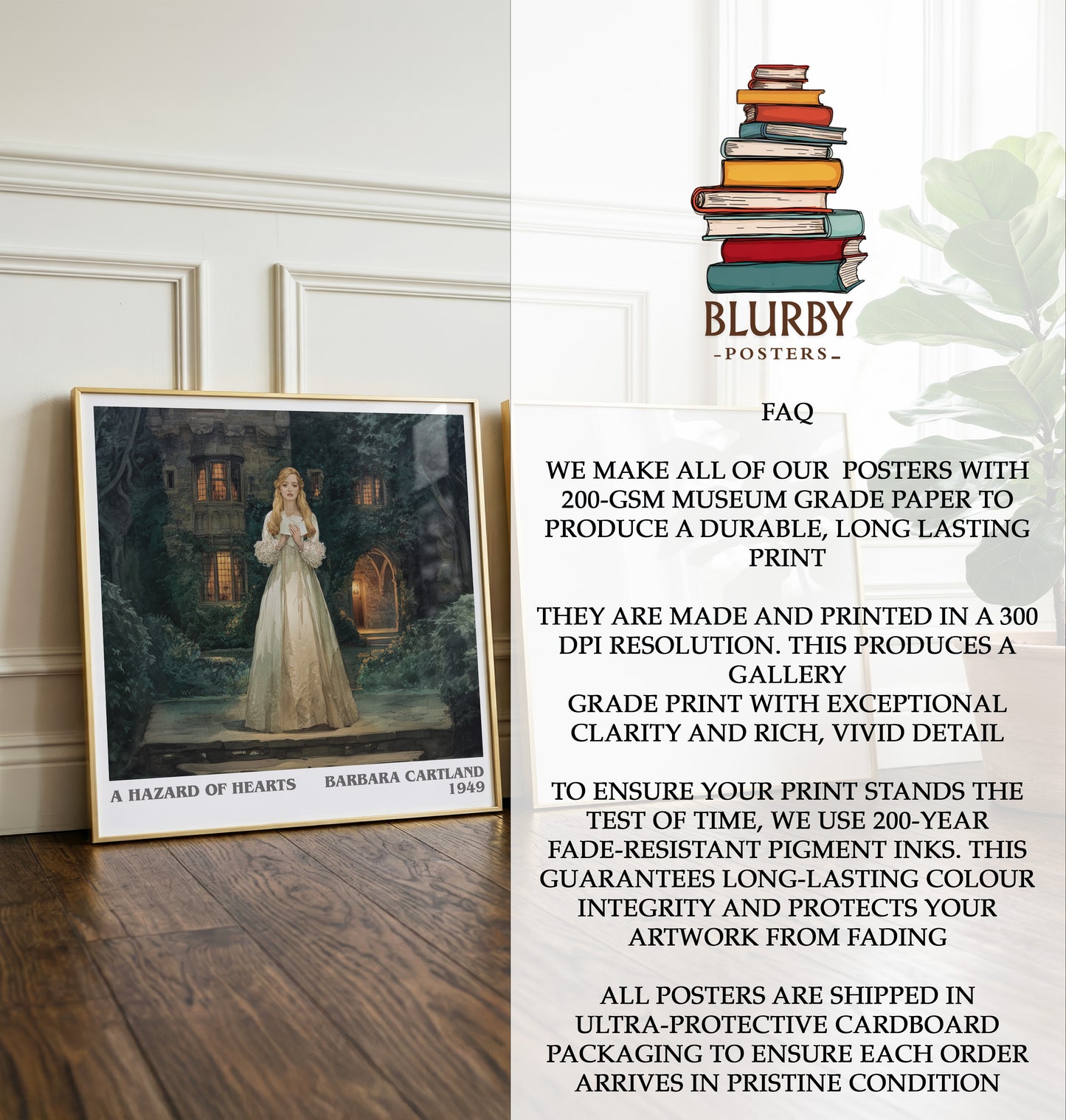 A Hazard of Hearts Literary Art Print by Barbara Cartland