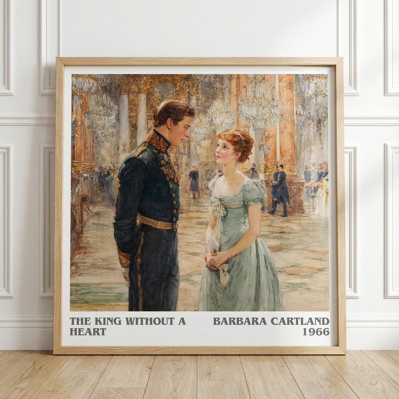The King Without A heart literary print in frame leaning in hallway – romance wall art