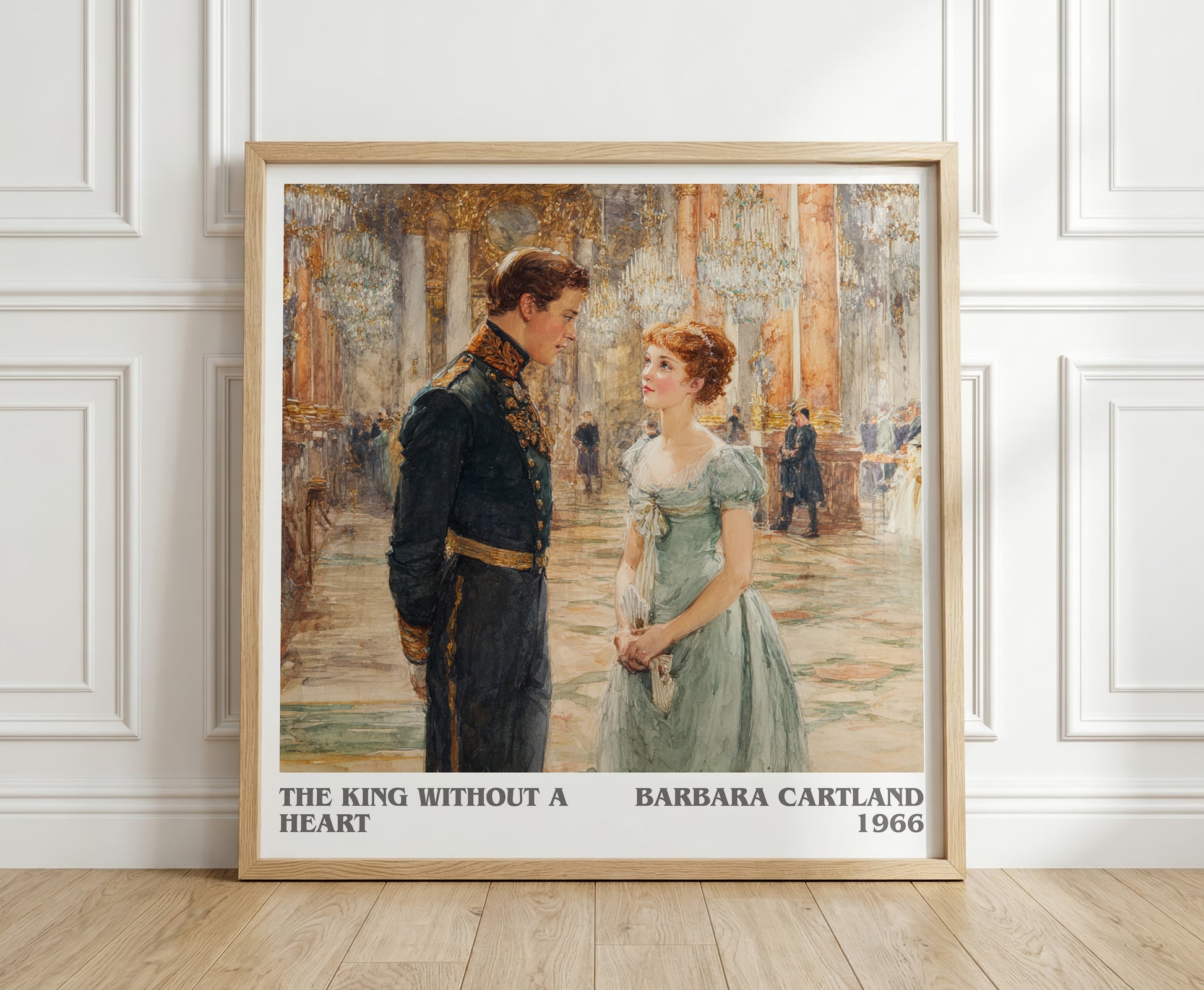 The King Without A heart literary print in frame leaning in hallway – romance wall art