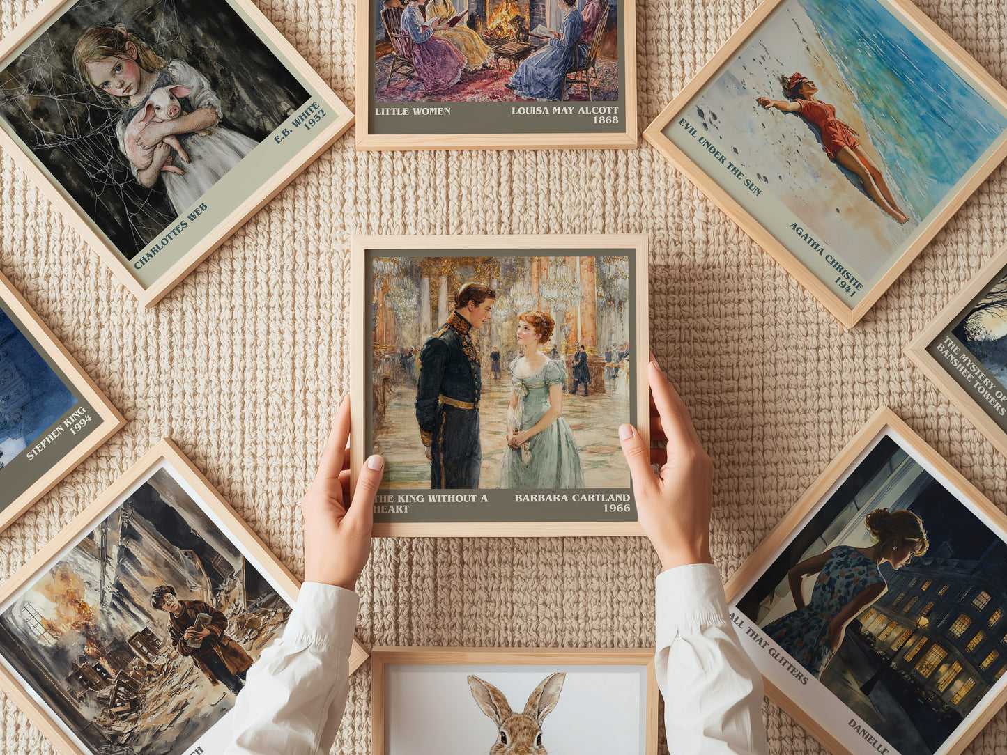 The King Without A heart literary print on bookshelf – Barbara Cartland fan gift