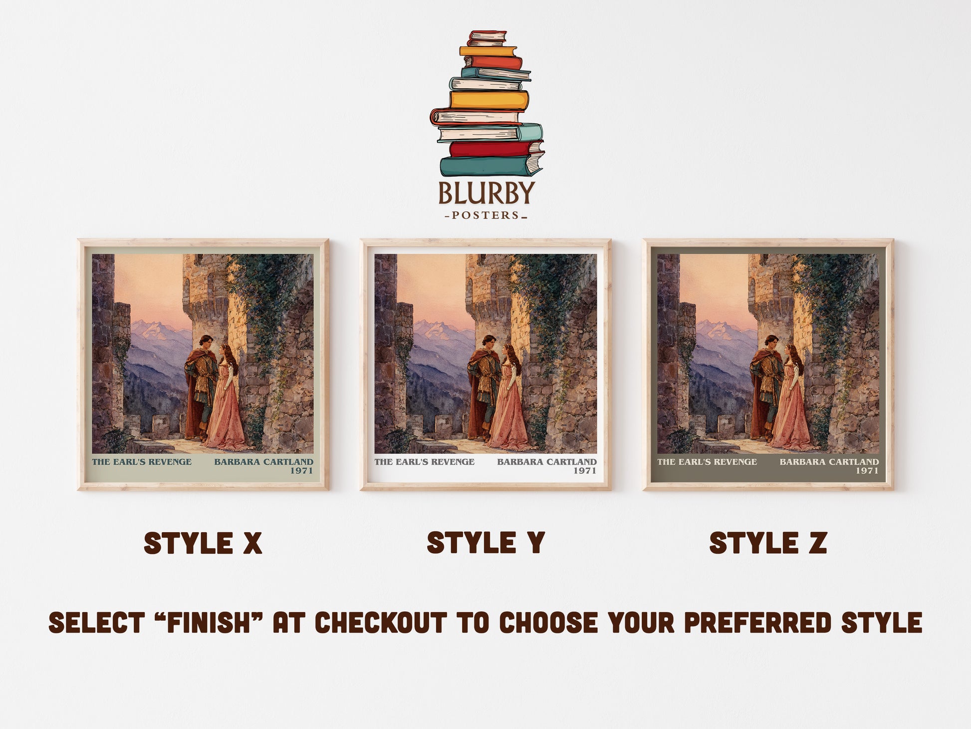 The Earl's Revenge literary art print colour and style options – Barbara Cartland book art
