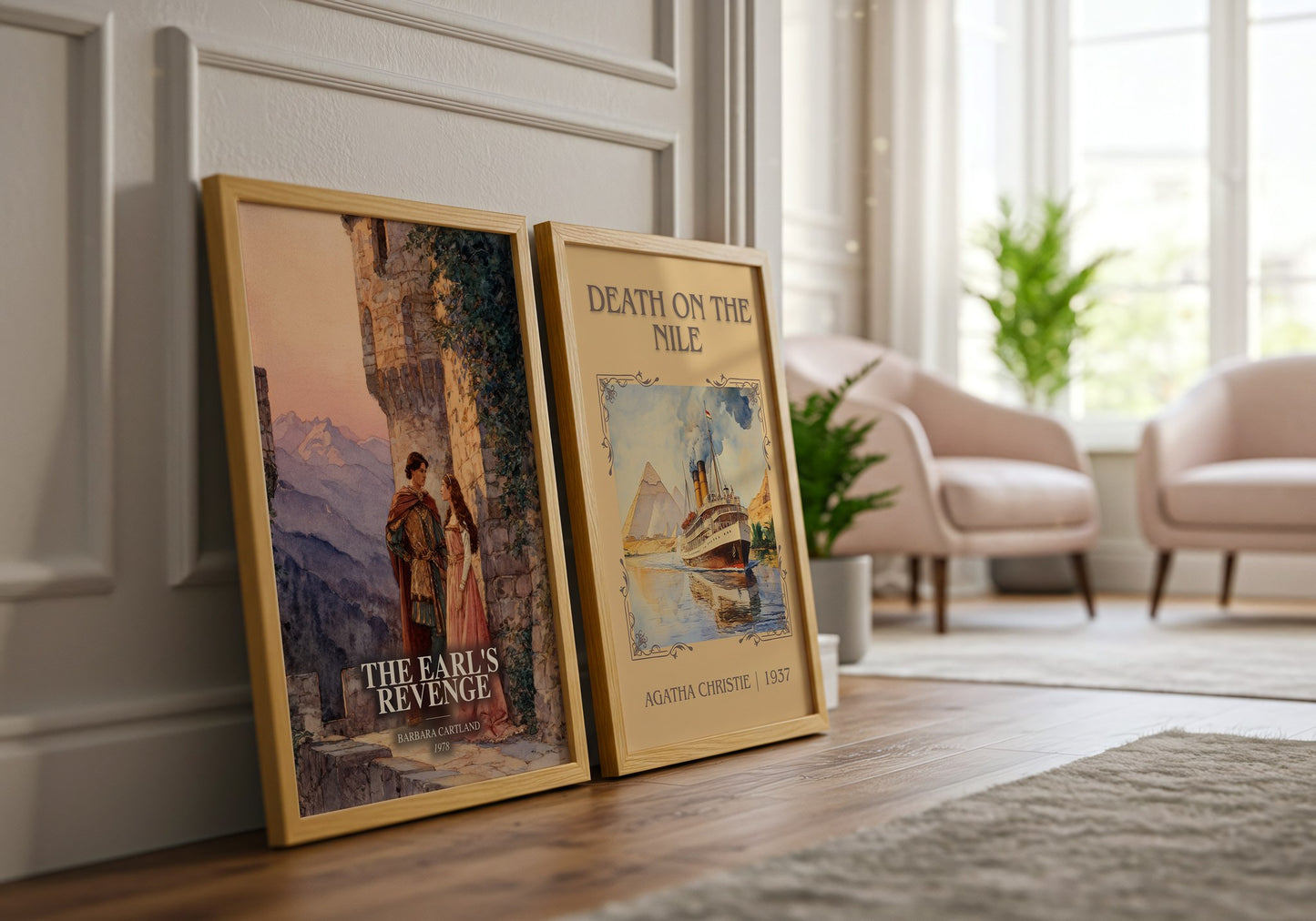 The Earl'S Revenge watercolour print framed by window – literary home decor