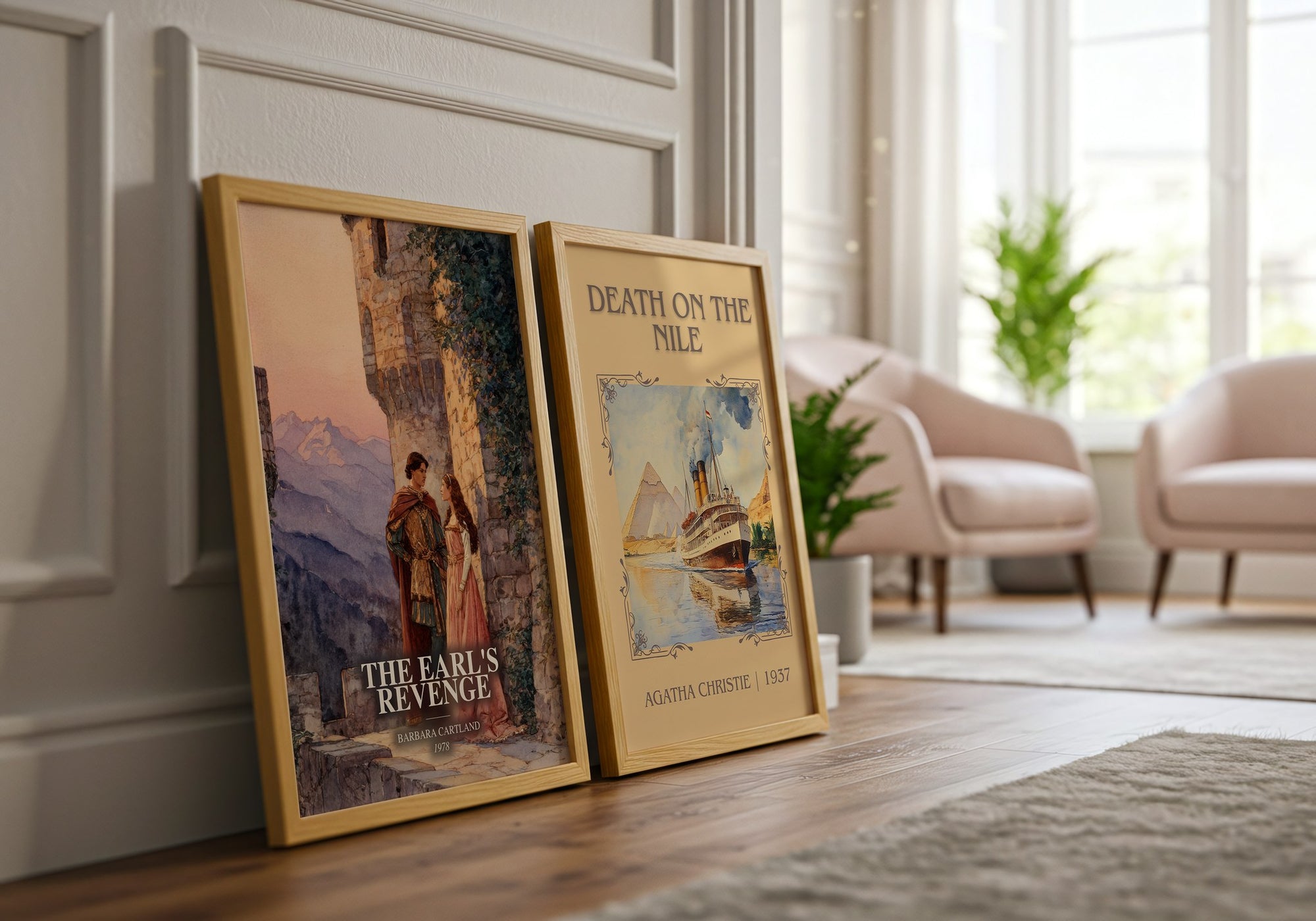 The Earl'S Revenge watercolour print framed by window – literary home decor