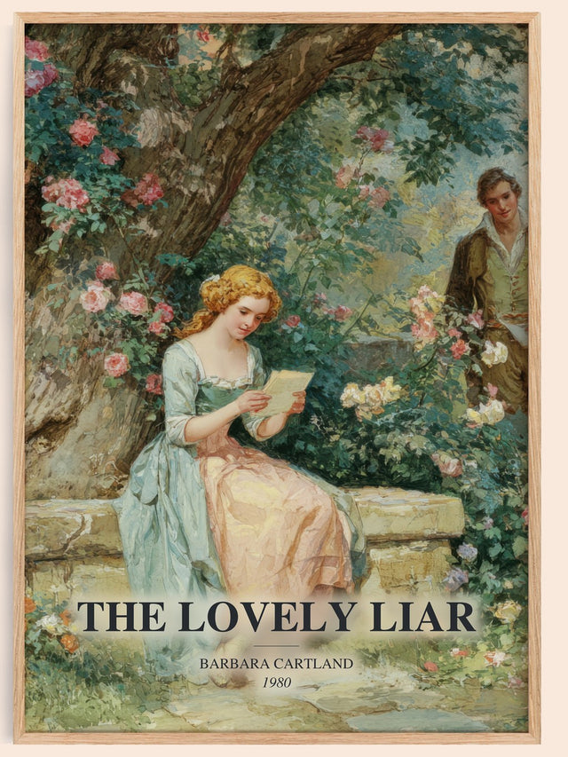 The Lovely Liar Book Watercolour Illustration by Barbara Cartland