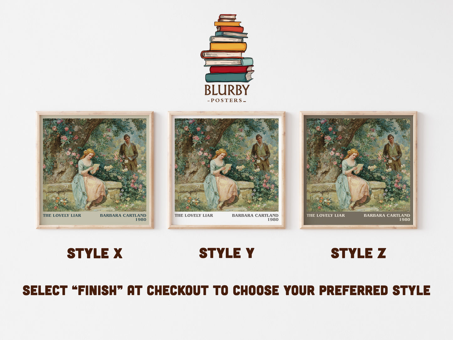 The Lovely Liar literary art print colour and style options – Barbara Cartland book art