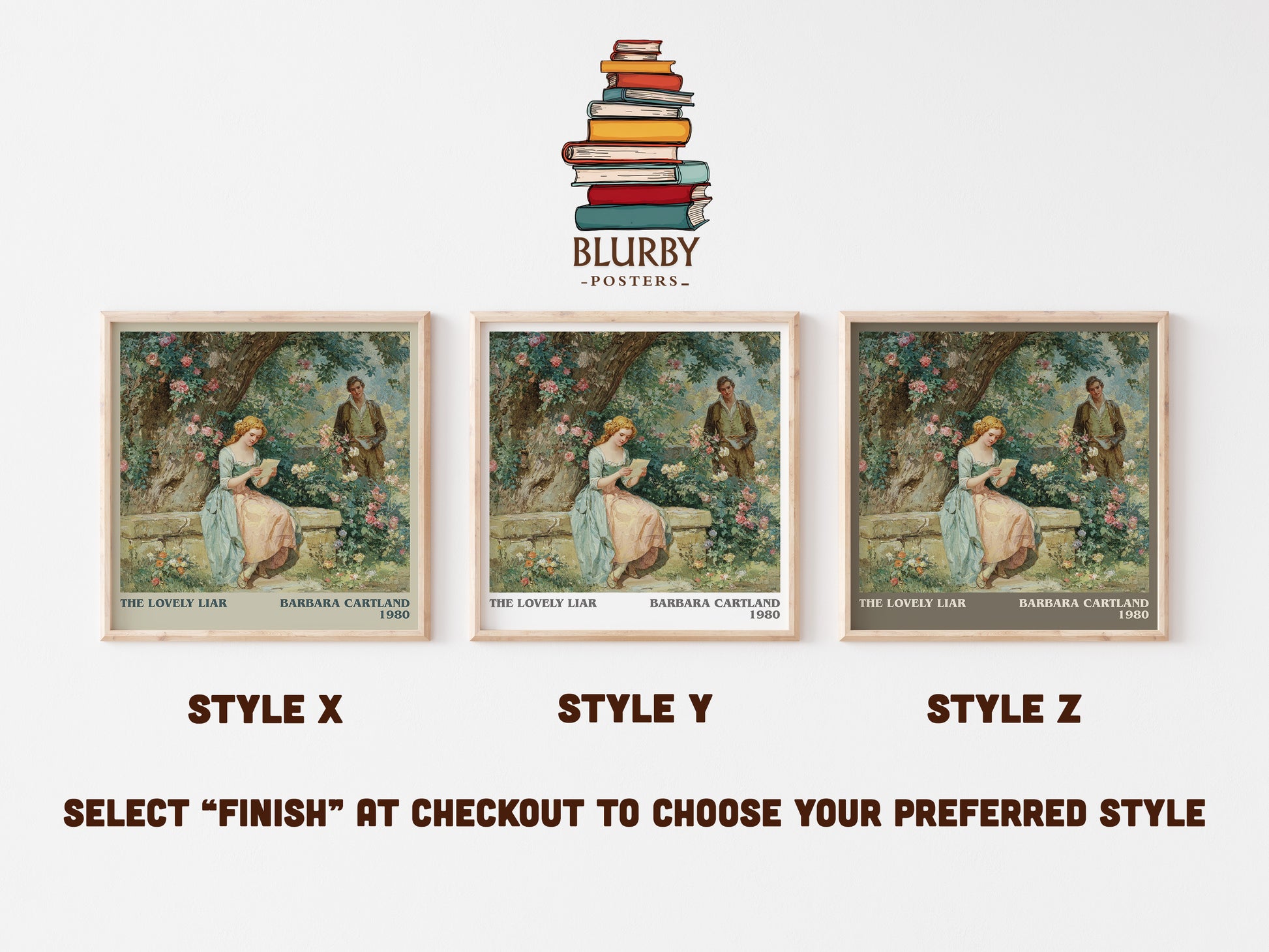The Lovely Liar literary art print colour and style options – Barbara Cartland book art