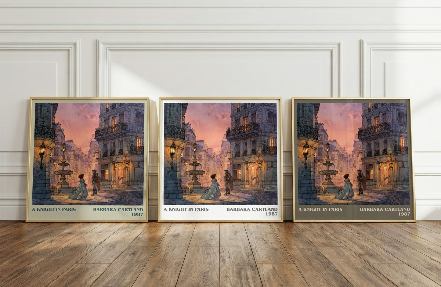 A Knight in Paris literary print framed by window – literary home decor