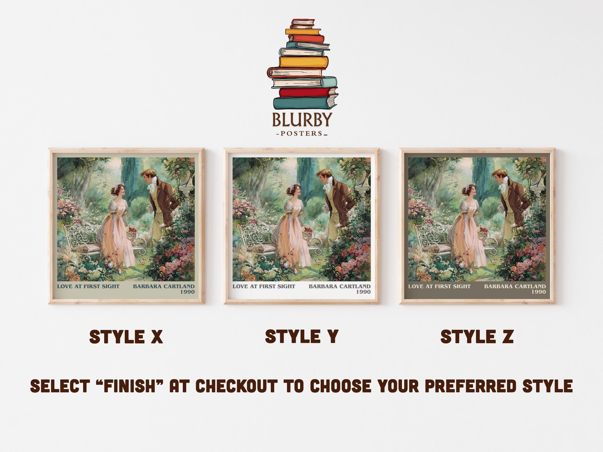 Love at First Sight literary art print colour and style options – Barbara Cartland book art
