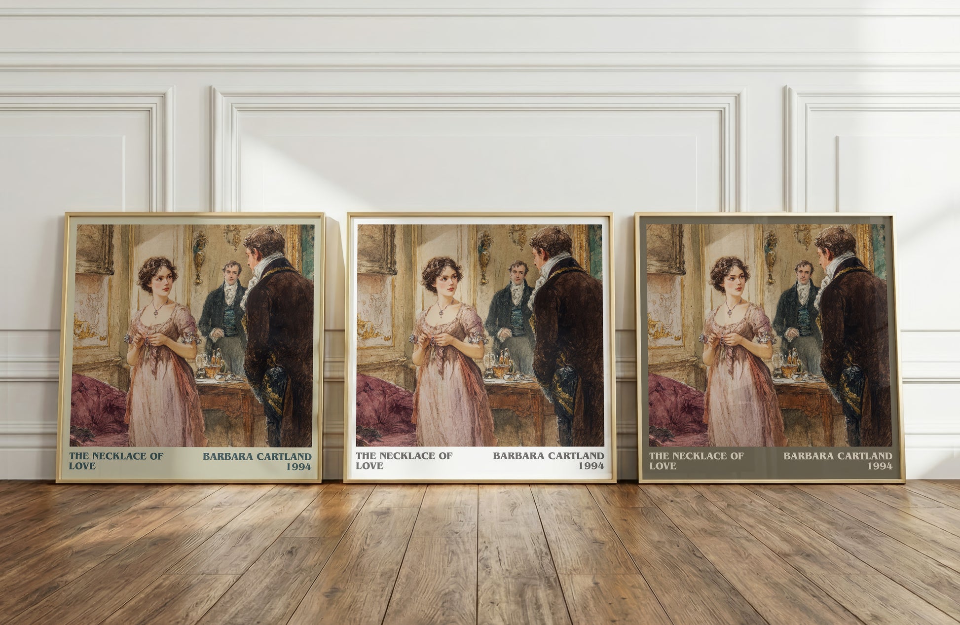 The Necklace of Love literary print framed by window – literary home decor