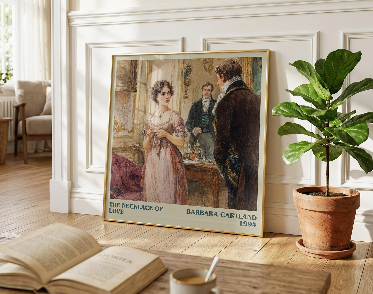 The Necklace of Love literary poster paired in gallery wall – literary art prints