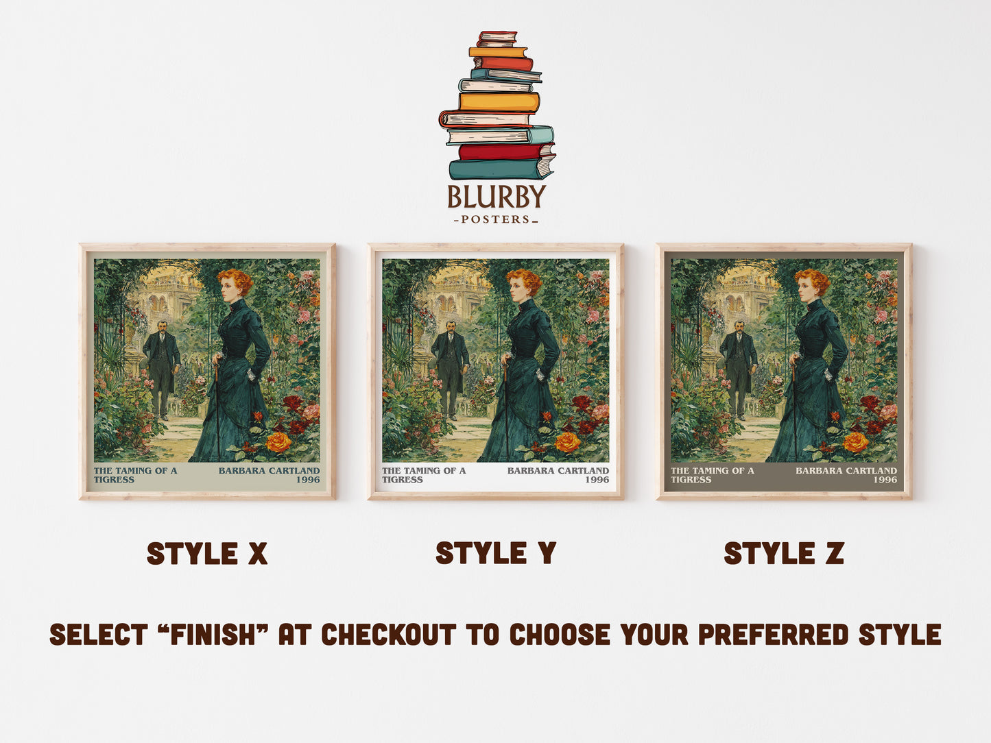 The Taming of a Tigress literary art print colour and style options – Barbara Cartland book art