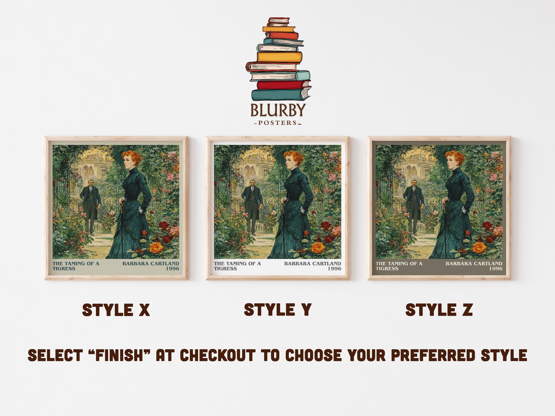 The Taming of a Tigress literary art print colour and style options – Barbara Cartland book art