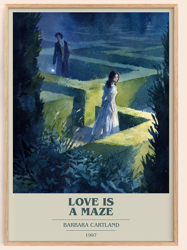 Love Is a Maze Book Cover Poster by Barbara Cartland.