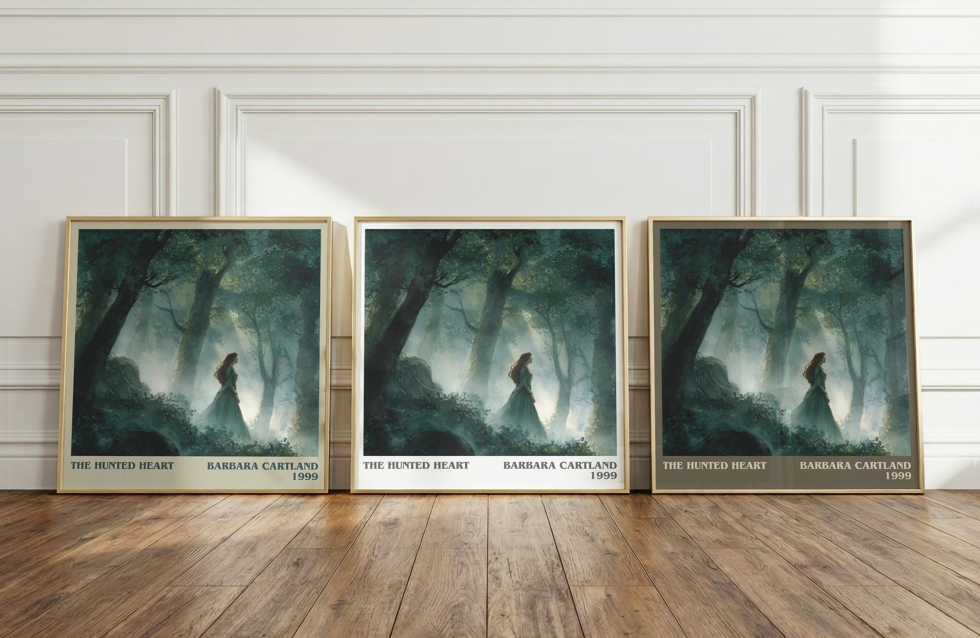 The Hunted Heart literary print framed by window – literary home decor