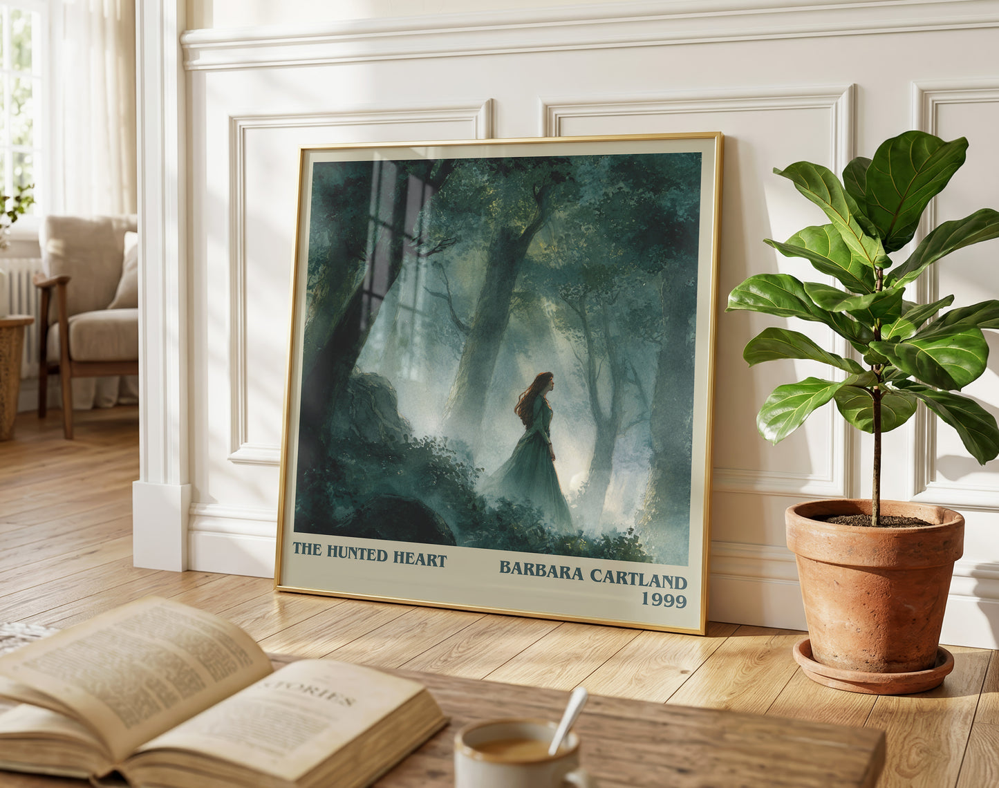 The Hunted Heart literary poster paired in gallery wall – literary art prints