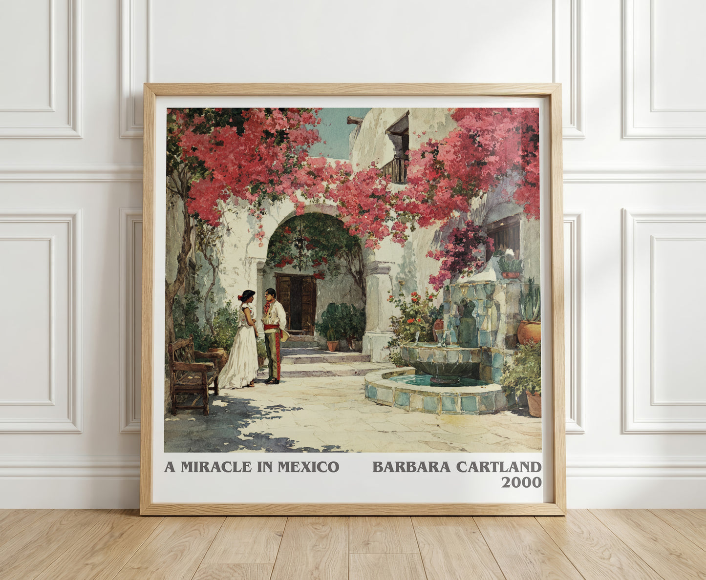 A Miracle in Mexico literary print in frame leaning in hallway – childrens wall art