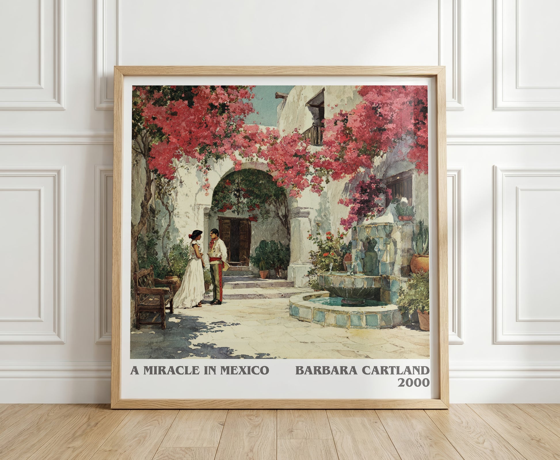 A Miracle in Mexico literary print in frame leaning in hallway – childrens wall art